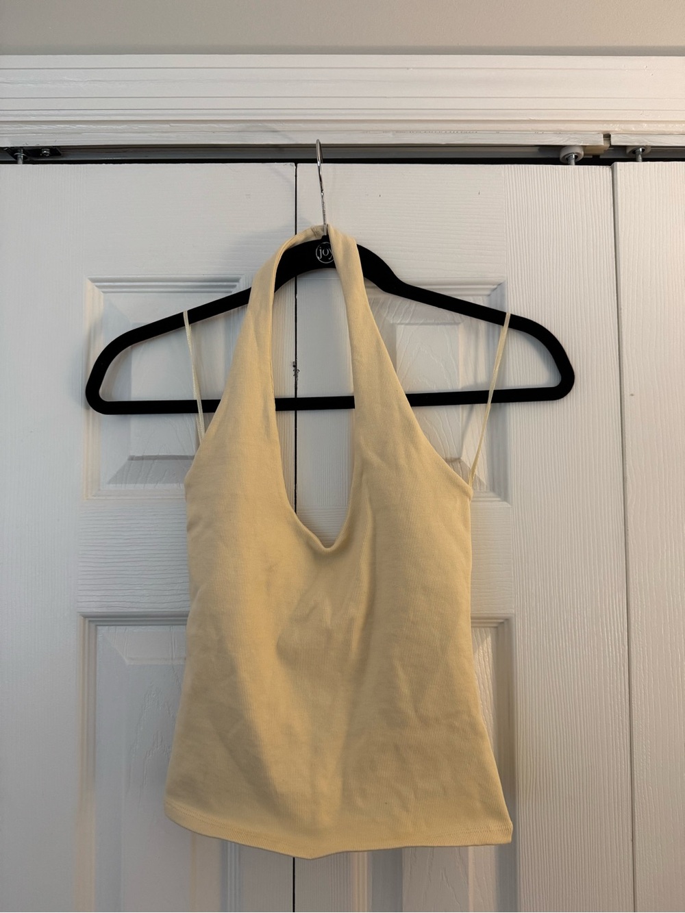 Zara Pale Yellow Halter Tank Top